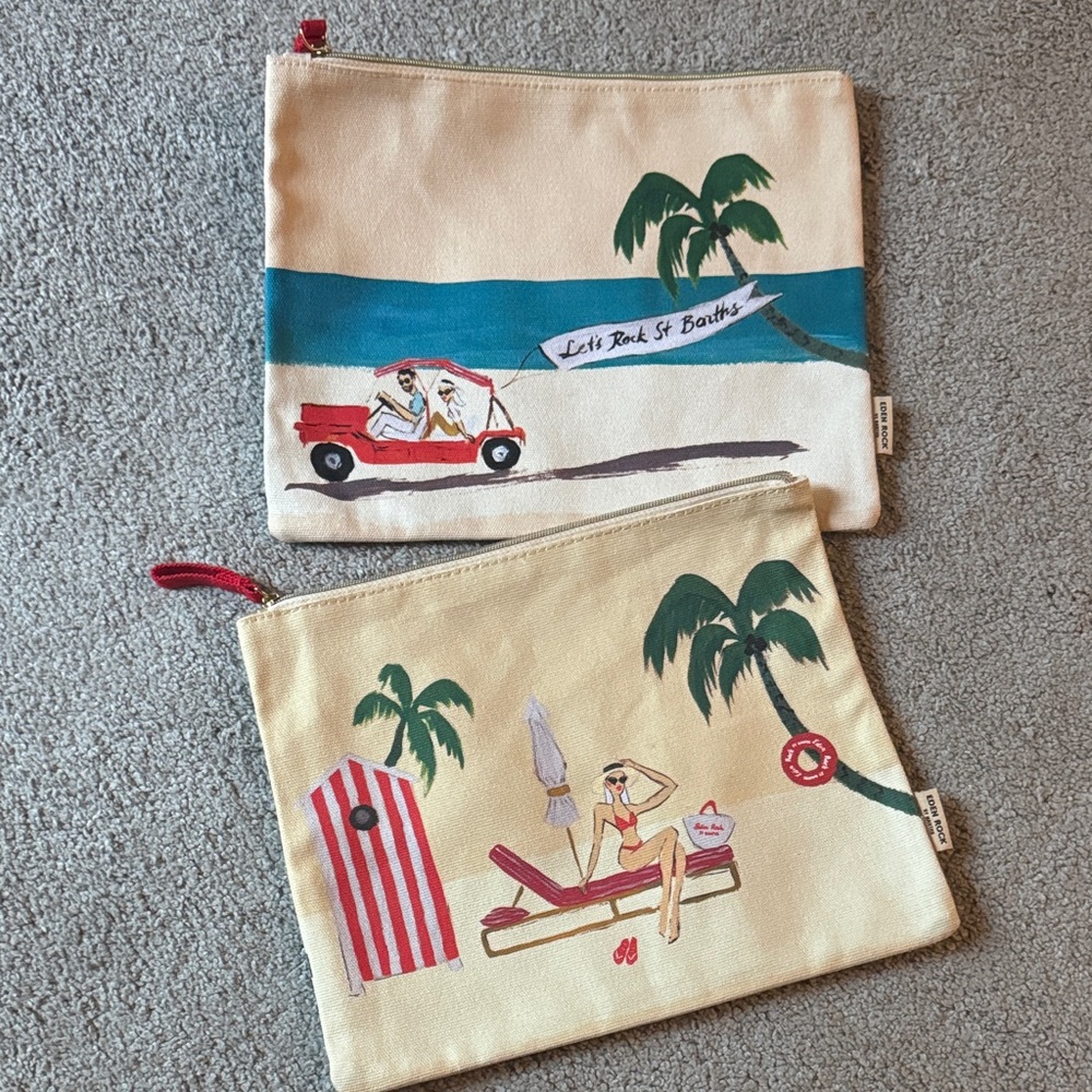 Eden Rock Hotel Tropical Themed Canvas Pouches